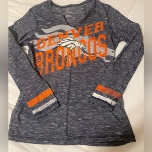 Women’s Long Sleeve Denver Broncos Shirt - Navy and Orange